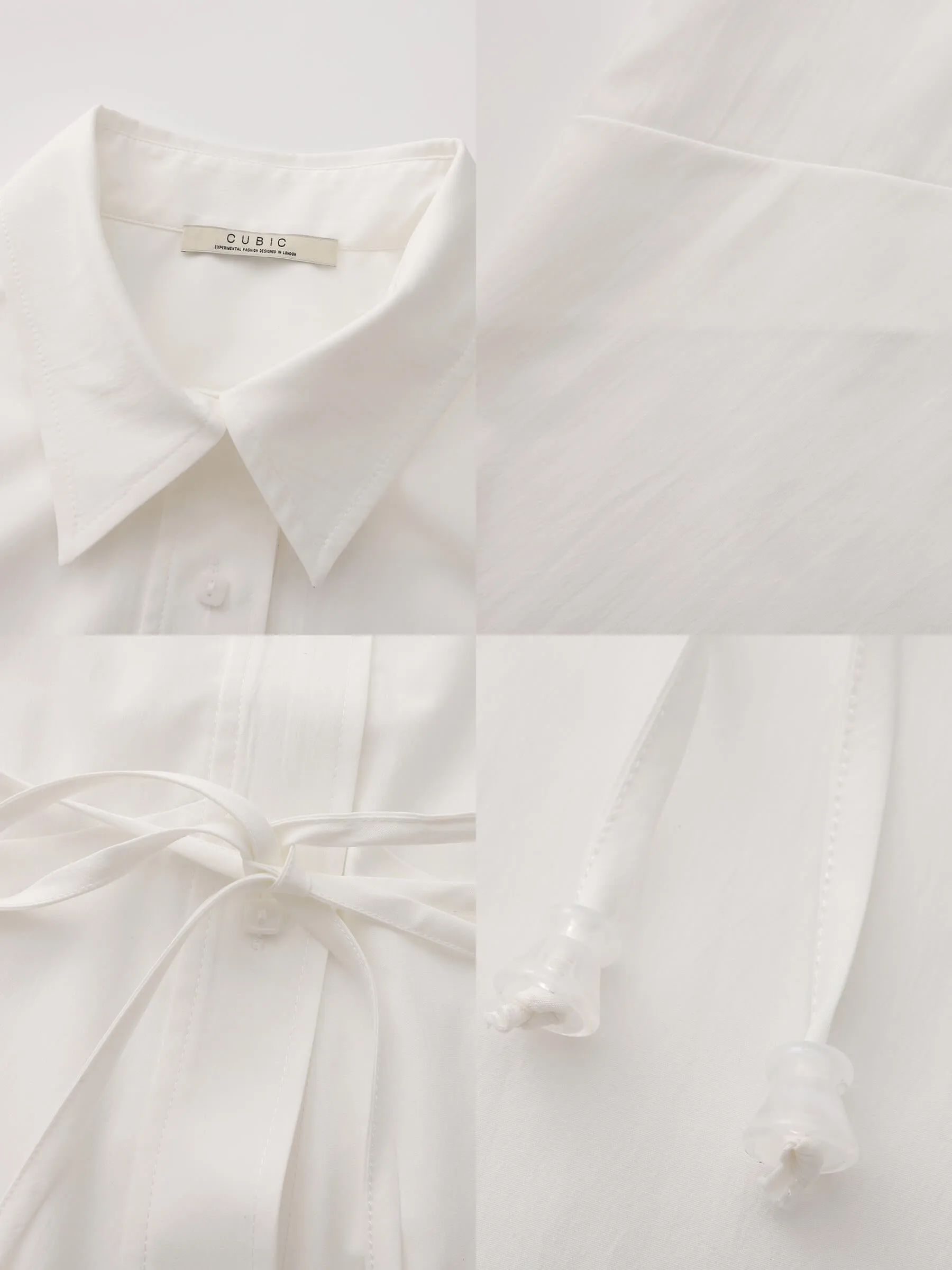 Drop Shoulder Oversized Shirt with Waist Tie