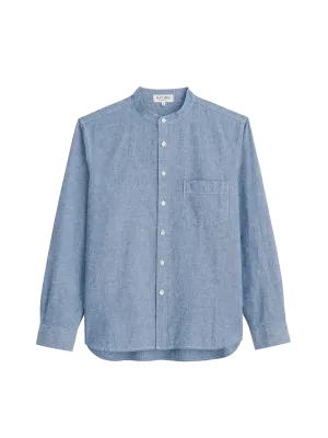 Easy Band Collar Shirt- Chambray