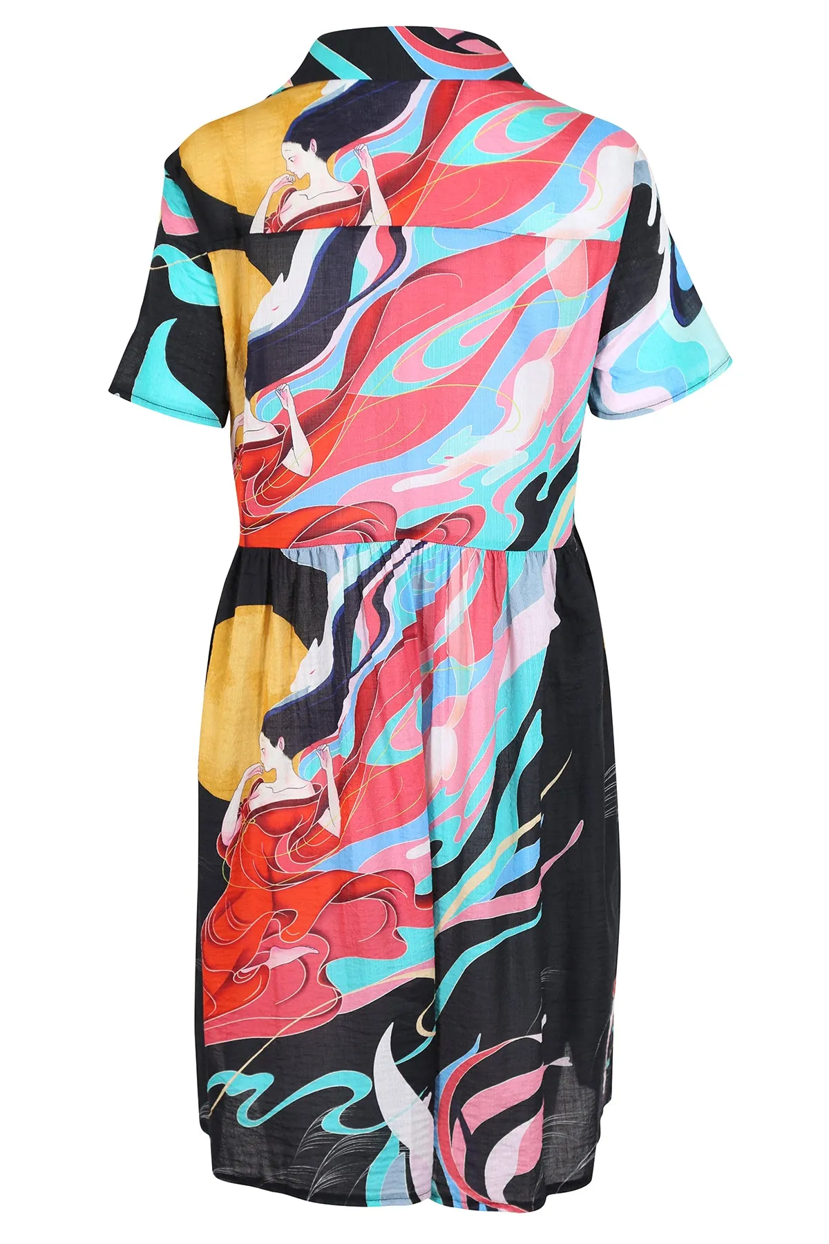Faith Villa Dress Black in Seersucker