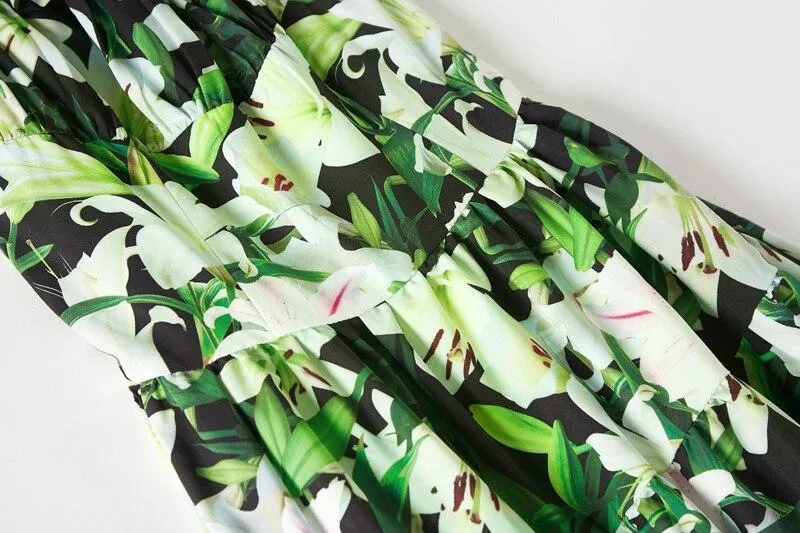FashionSierra - Short Sleeves Ruffles Printed Fashion Casual Summer Holiday Dresses