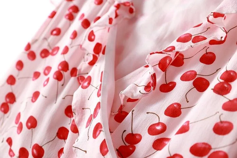FashionSierra - V Neck Short Sleeves Ruffles Printed Floral Fashion Dresses