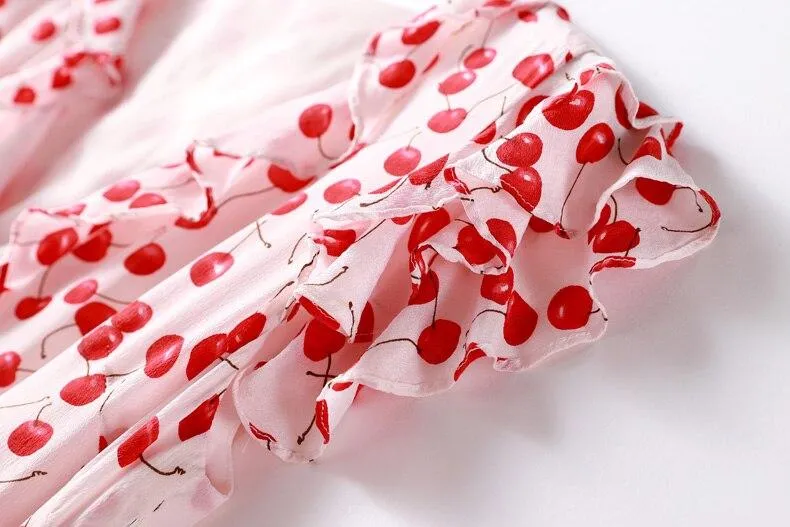 FashionSierra - V Neck Short Sleeves Ruffles Printed Floral Fashion Dresses