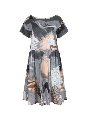 Festival Drop Waist Dress Caramel in Cotton