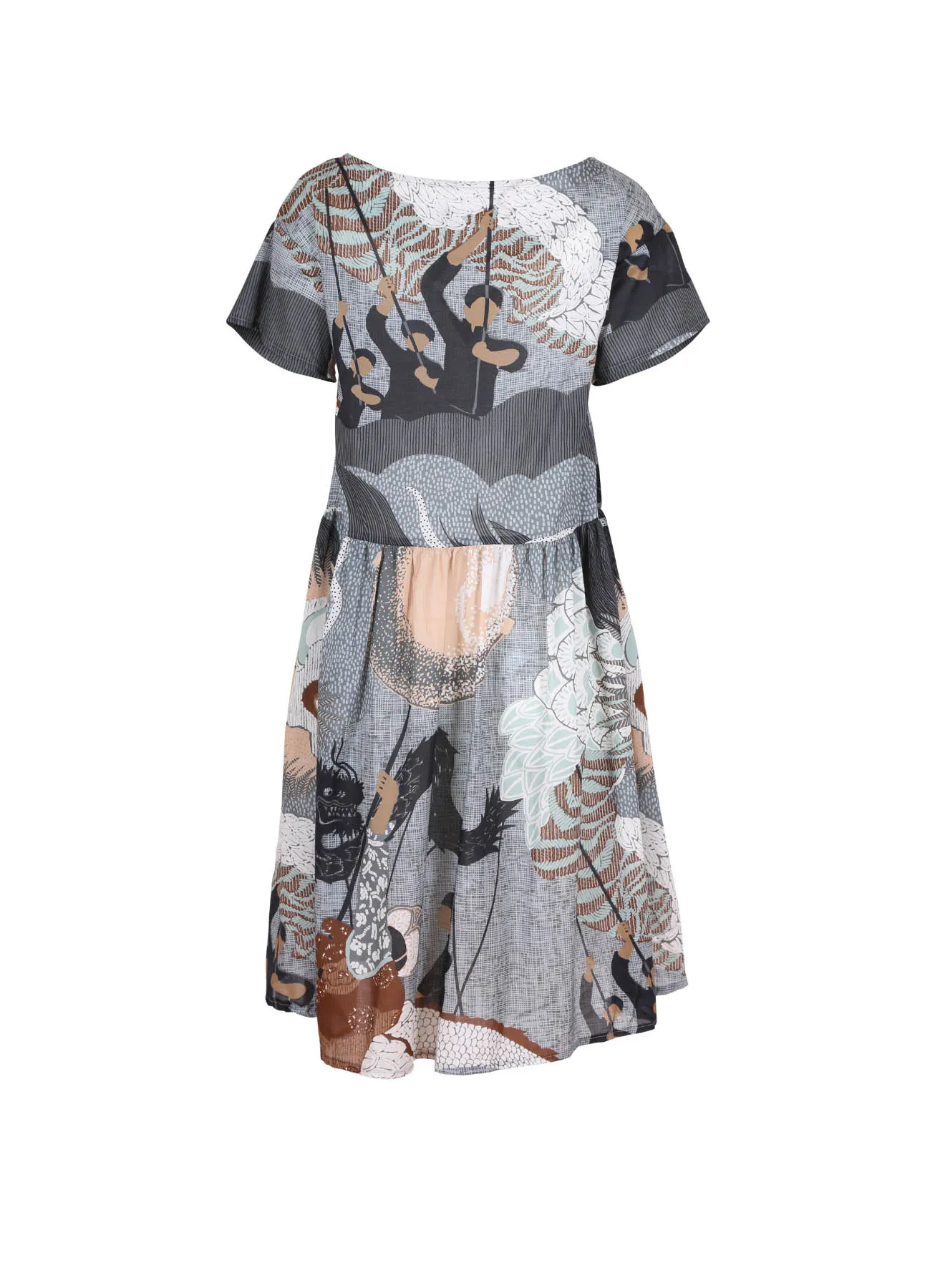 Festival Drop Waist Dress Caramel in Cotton