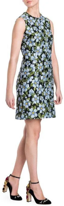 Floral Jacquard Sleeveless Dress