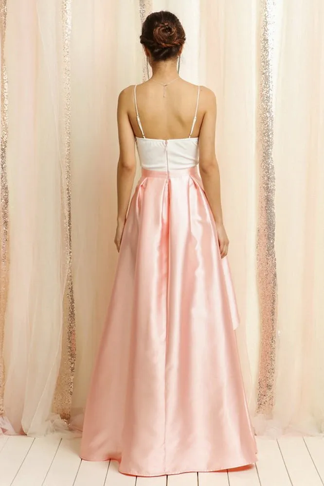 Flower Embroidered Bodice Top Layered Gown Dress