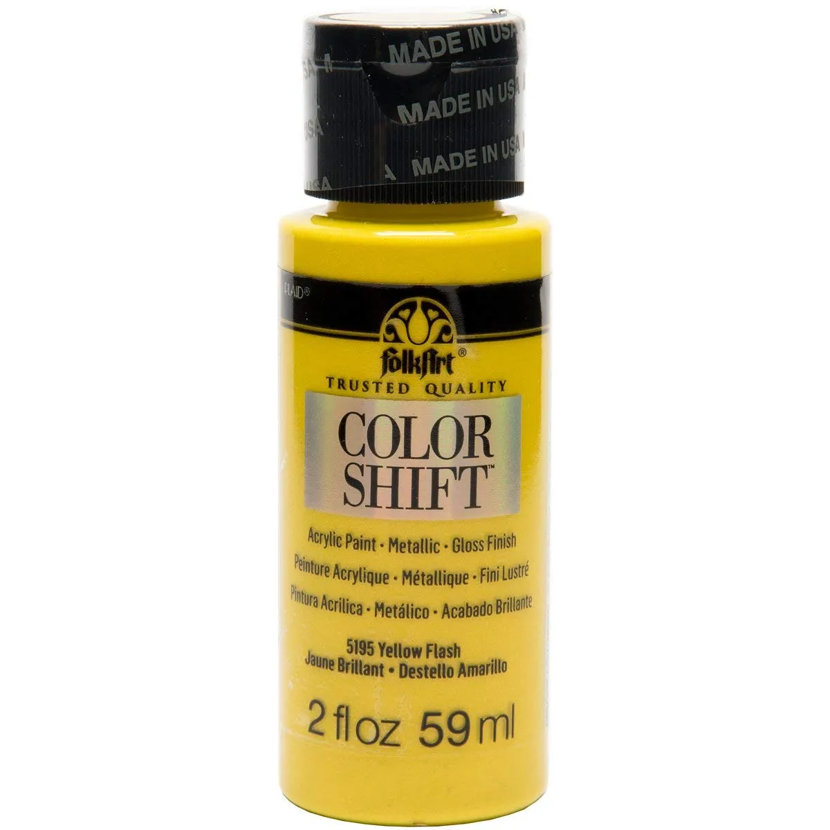 Folkart Color Shift Acrylic Paints Yellow Flash