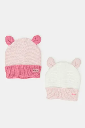 Girls Assorted Knitted Cap Set (2 Piece)