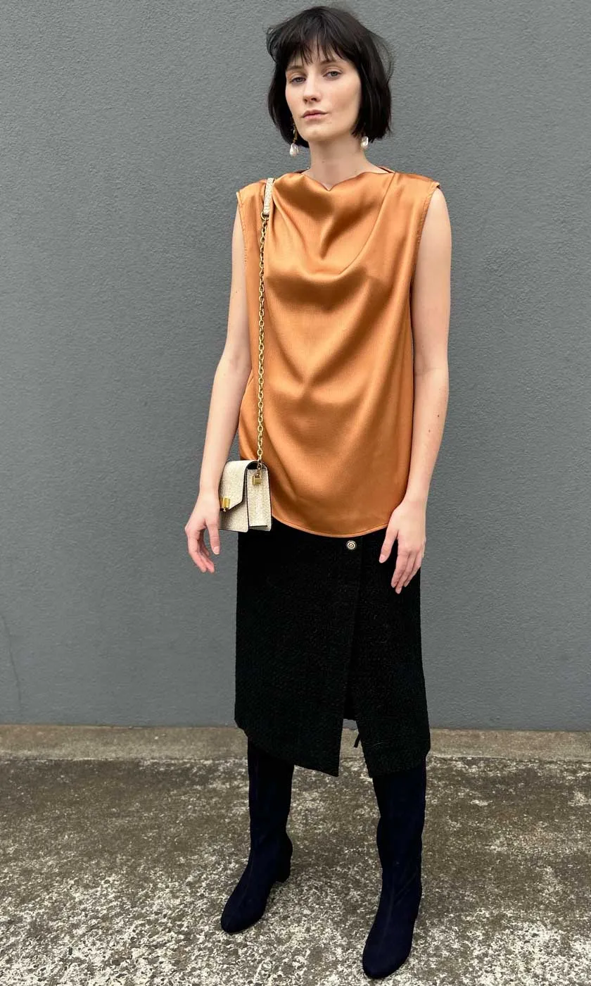 HOSS Solange Cowl Neck Top - Copper