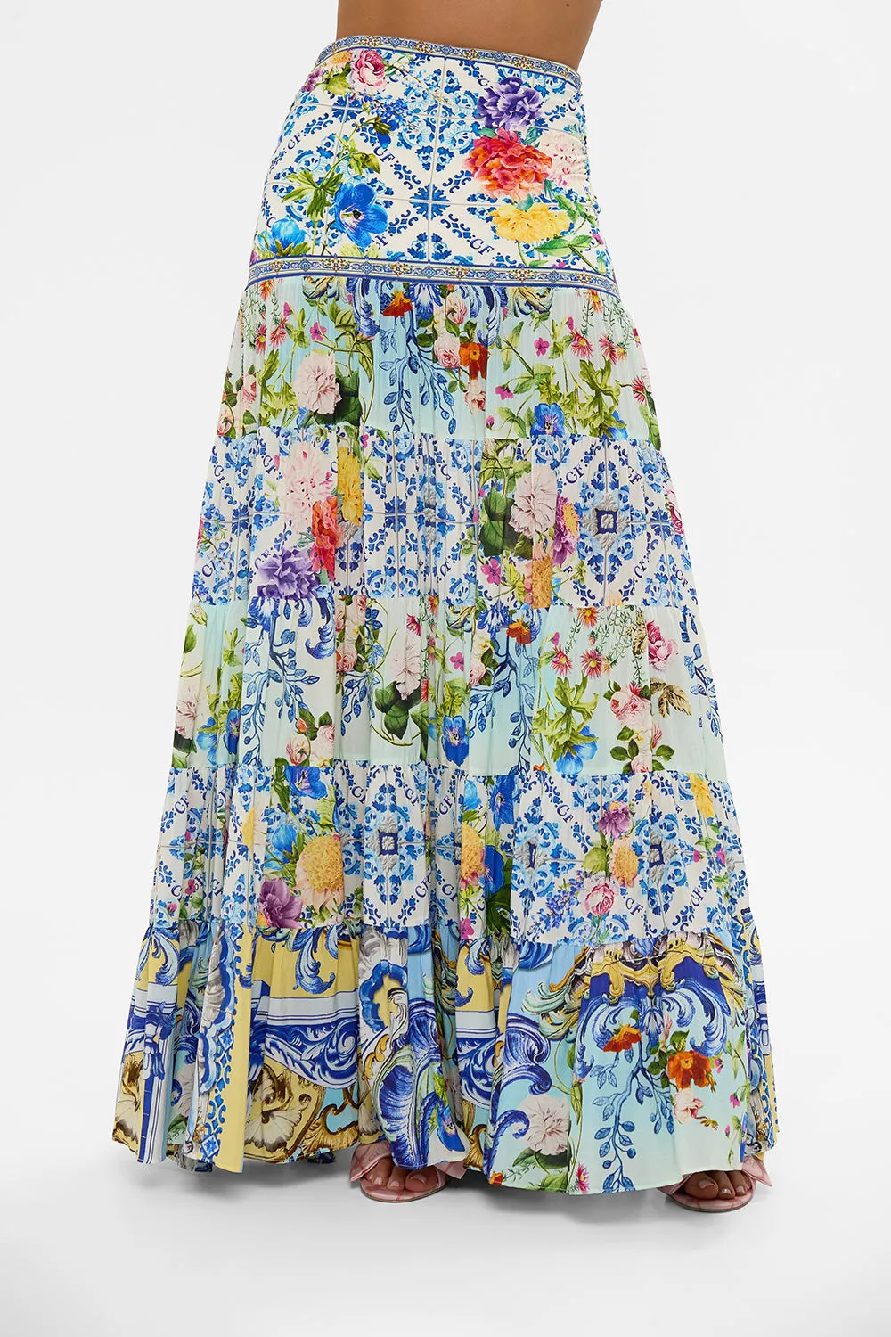 JERSEY SPLICED TIERED SKIRT WALL TO WALL WONDERS