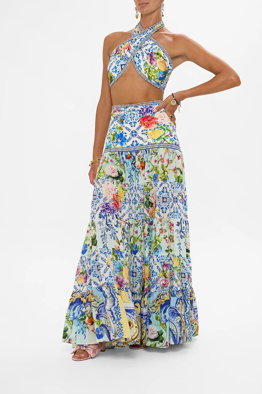 JERSEY SPLICED TIERED SKIRT WALL TO WALL WONDERS