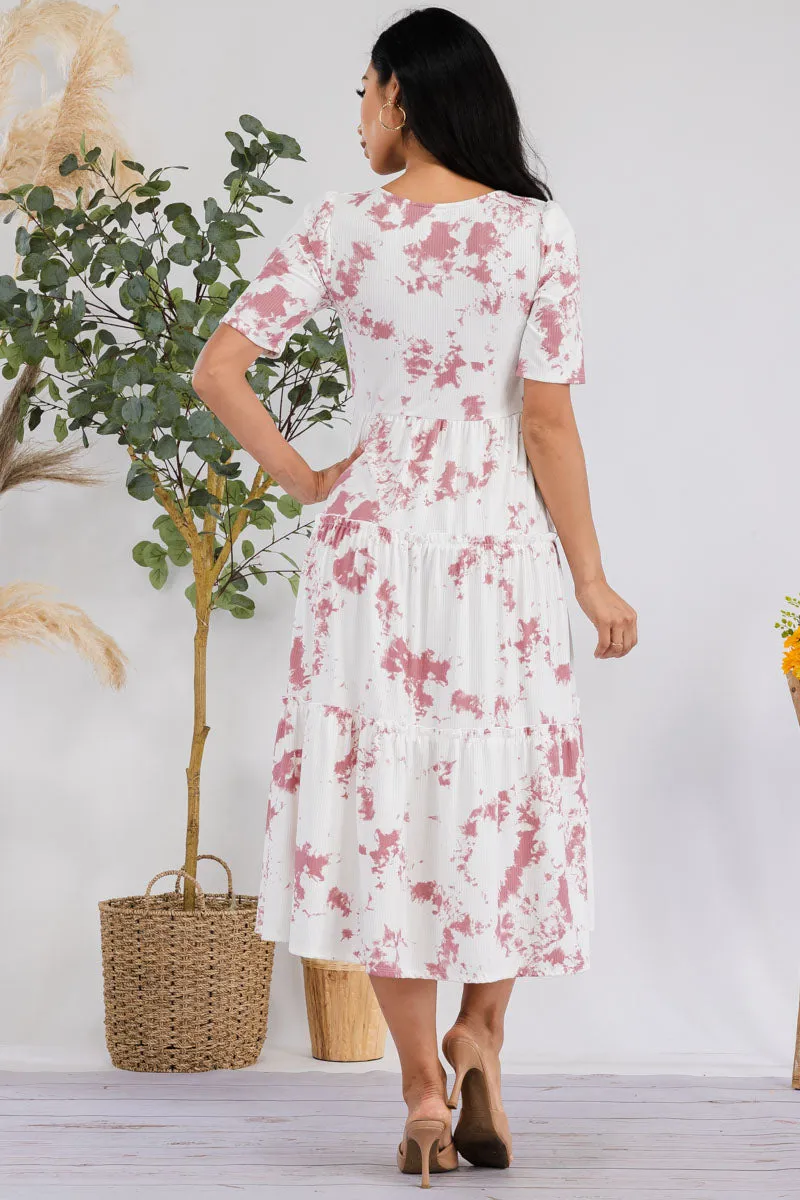 JR778X-PAINT - Drop Waist Midi Dress