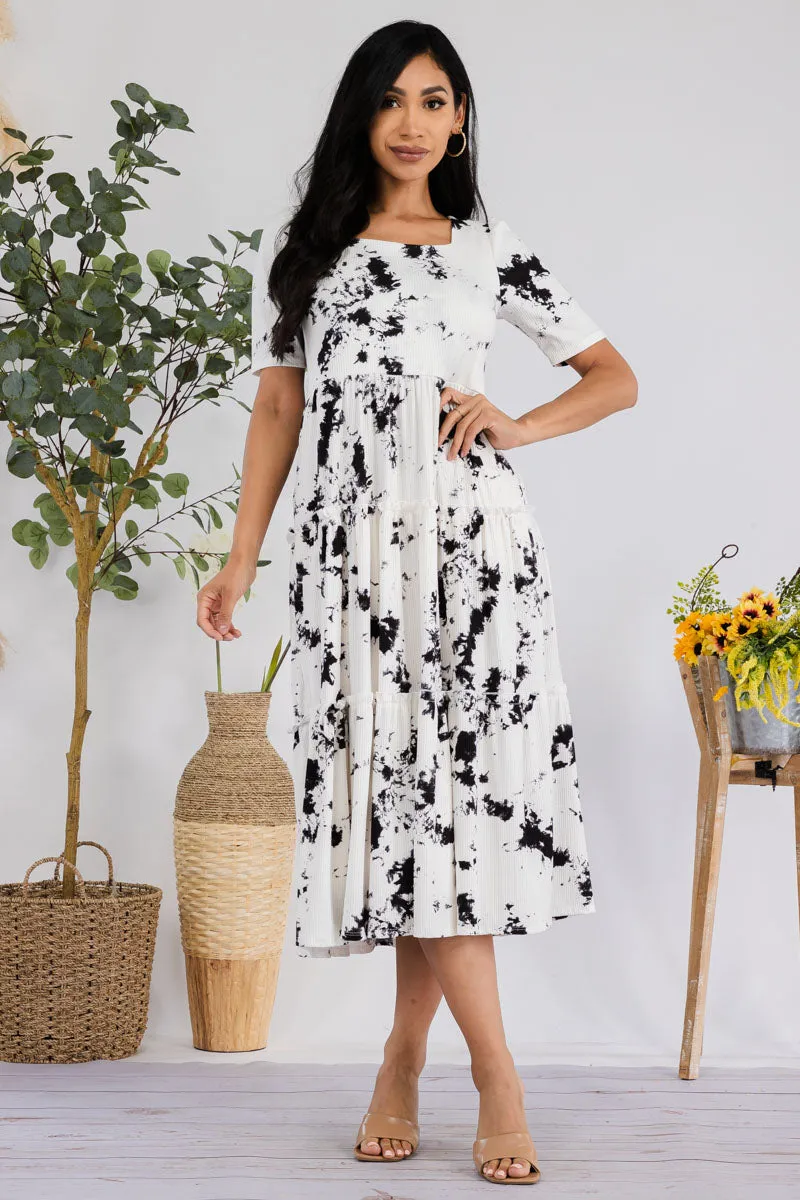 JR778X-PAINT - Drop Waist Midi Dress