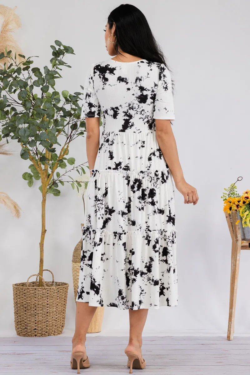 JR778X-PAINT - Drop Waist Midi Dress