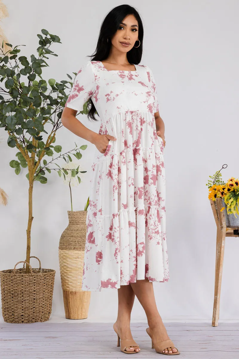 JR778X-PAINT - Drop Waist Midi Dress