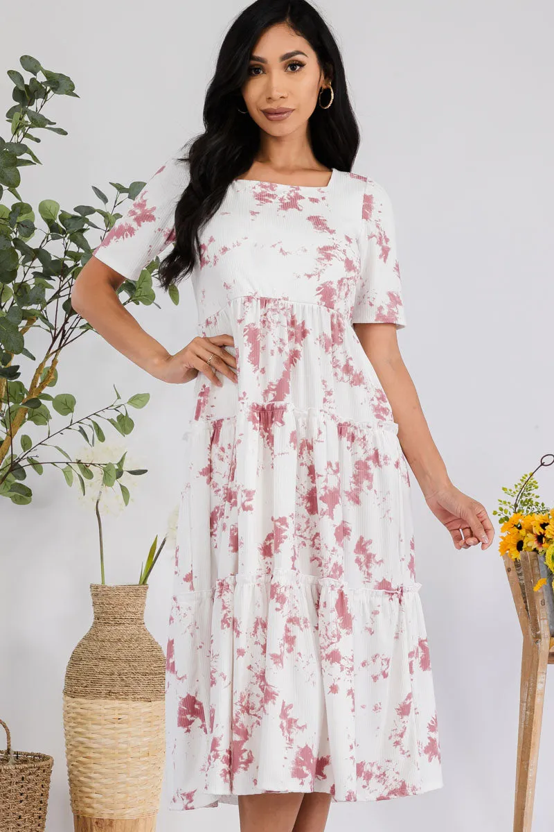 JR778X-PAINT - Drop Waist Midi Dress