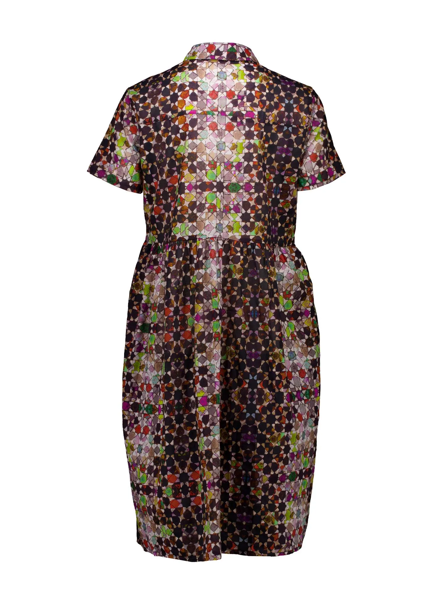 Kaleidoscope Villa Dress Long Grey in Cotton Voile