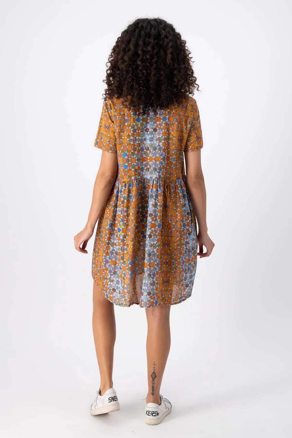 Kaleidoscope Villa Drop Waist Dress Orange