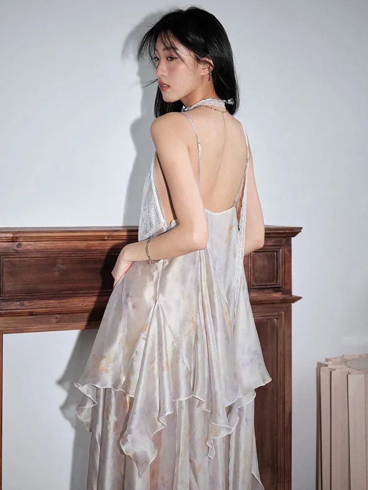 Khinchula Layered Lace Ruffle Dress
