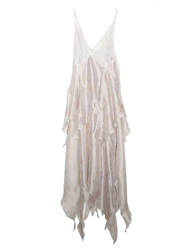 Khinchula Layered Lace Ruffle Dress