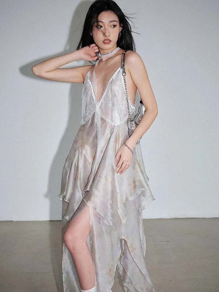 Khinchula Layered Lace Ruffle Dress