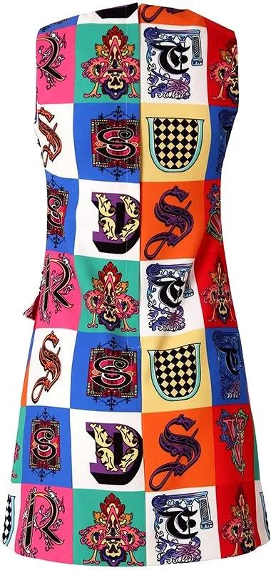 Letter-Printed Tassel Decorated Mini Dress