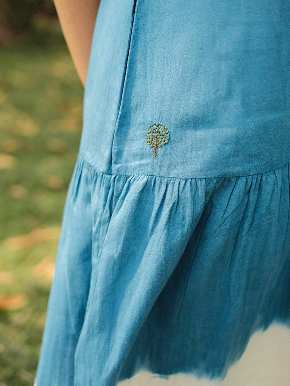 Marigold, Lush Indigo Dress, Off-white and Blue