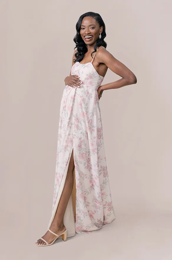 Maternity Nova Chiffon Floral Print Dress | Made To Order