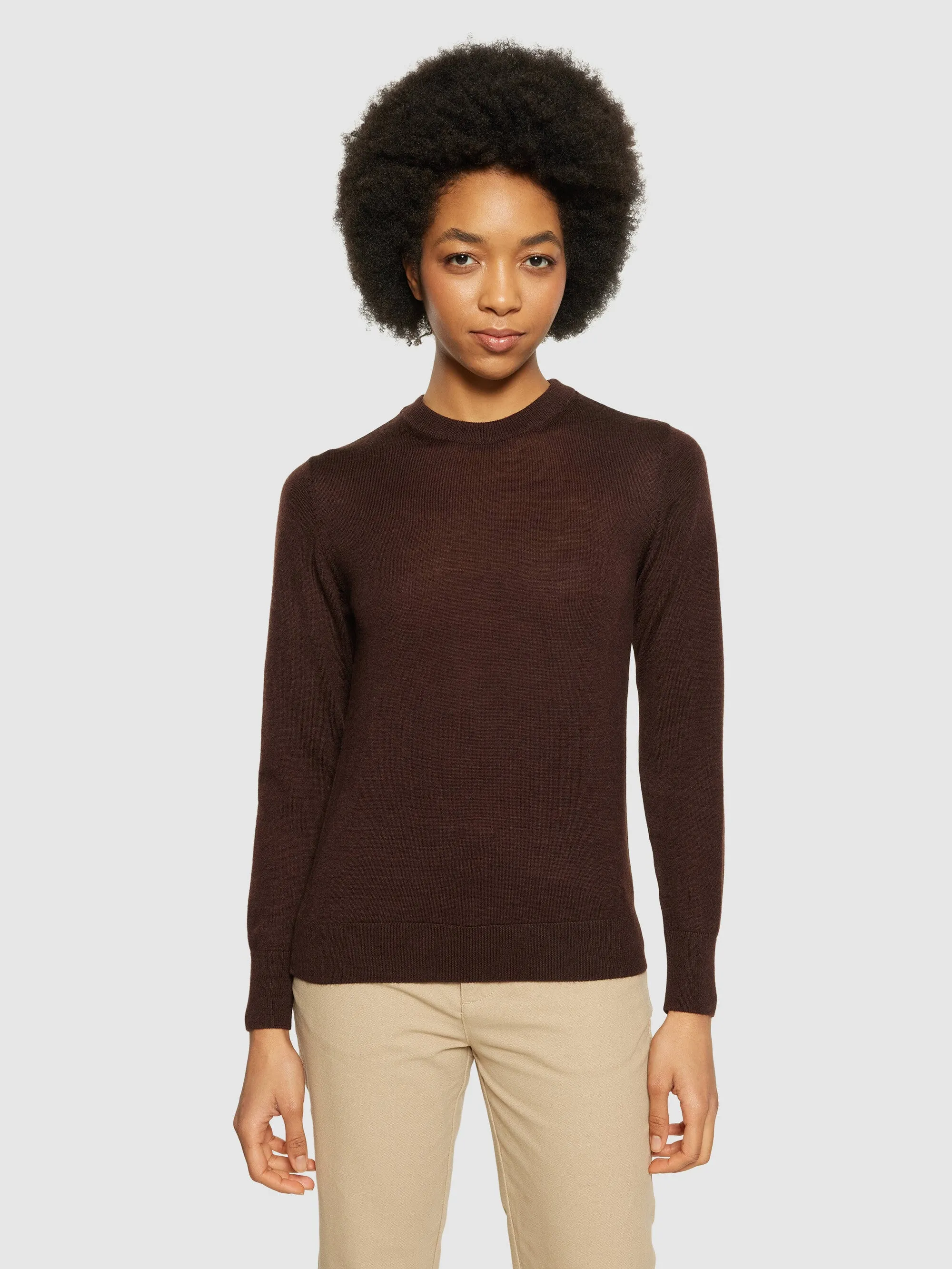 Merino Wool Crew Neck RWS - Demitasse (brown)