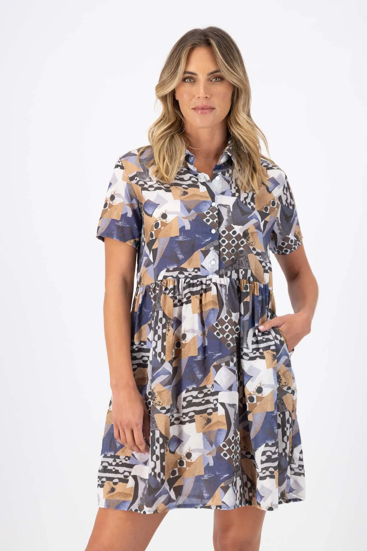 Mezclar Villa Dress in Seersucker