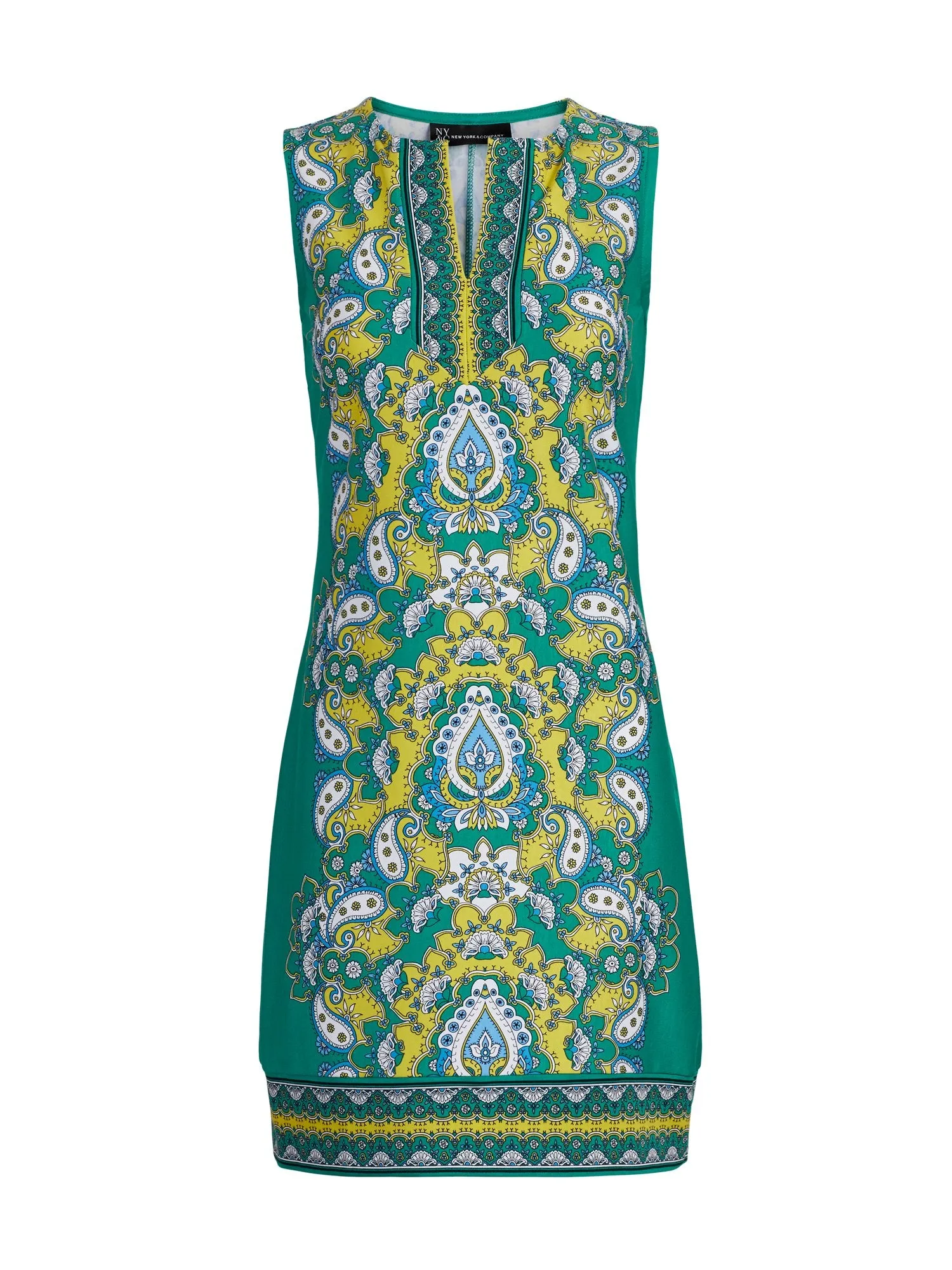 Mixed-Print Shift Dress