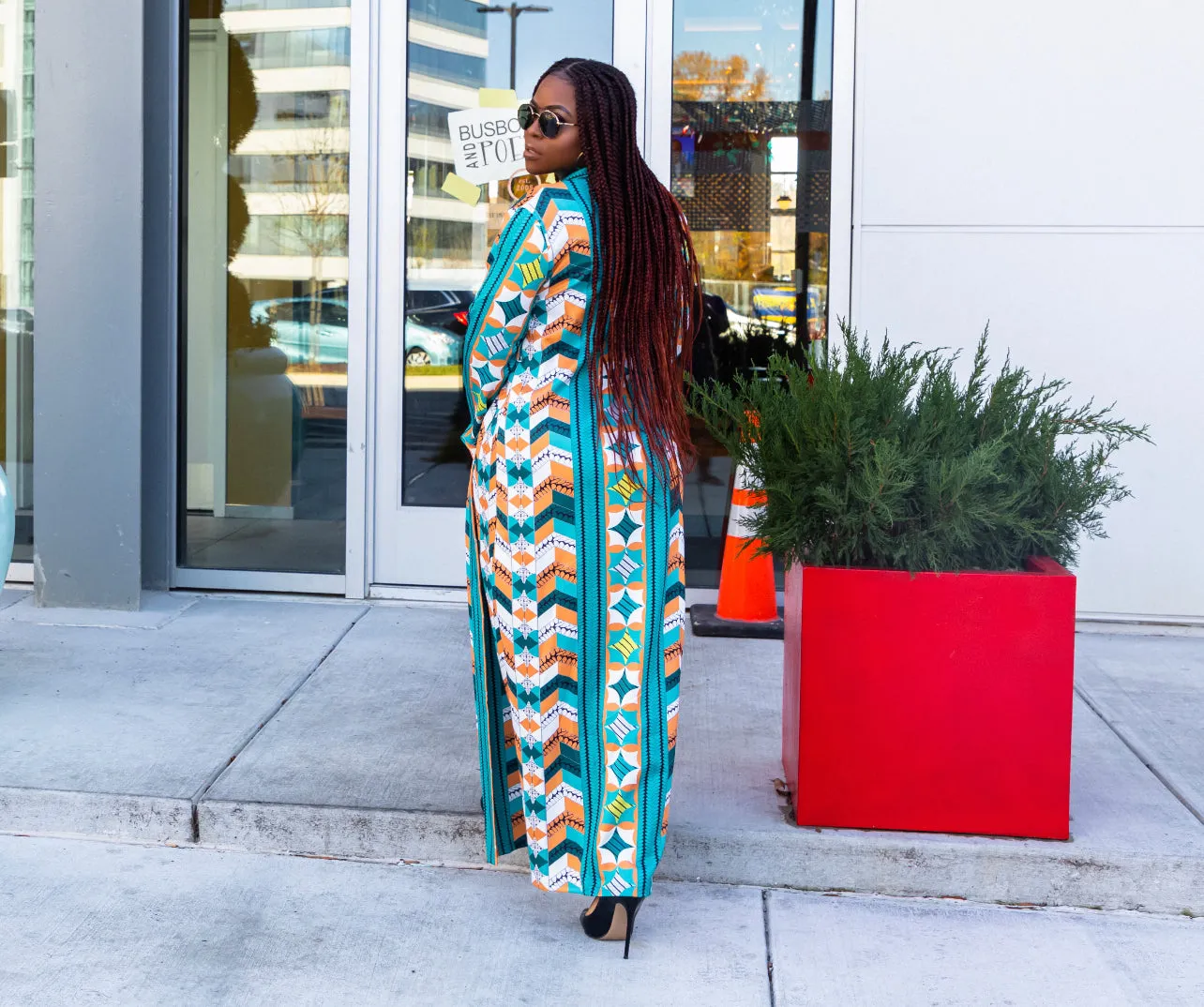 Multi Color Belted Longline Queen Kimono