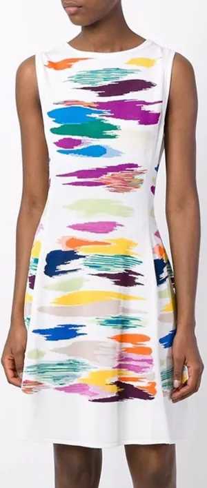 Multicolored Paint Print Dress