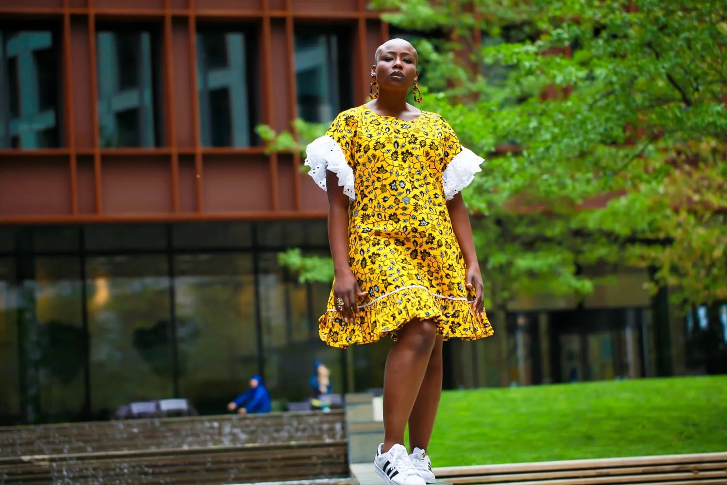 New in - African Print Ankara Shift Dress - Yellow