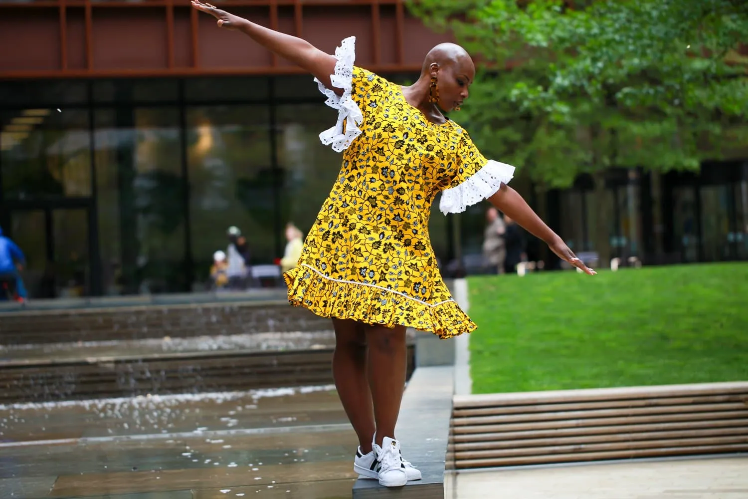 New in - African Print Ankara Shift Dress - Yellow