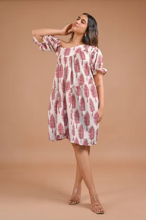 Off-Shoulder Tiered Printed Midi Dress