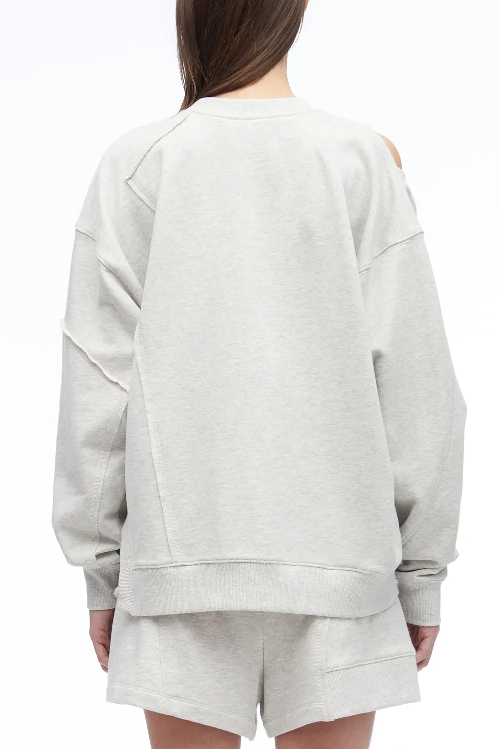 Oversized Patched Crewneck Sweatshirt