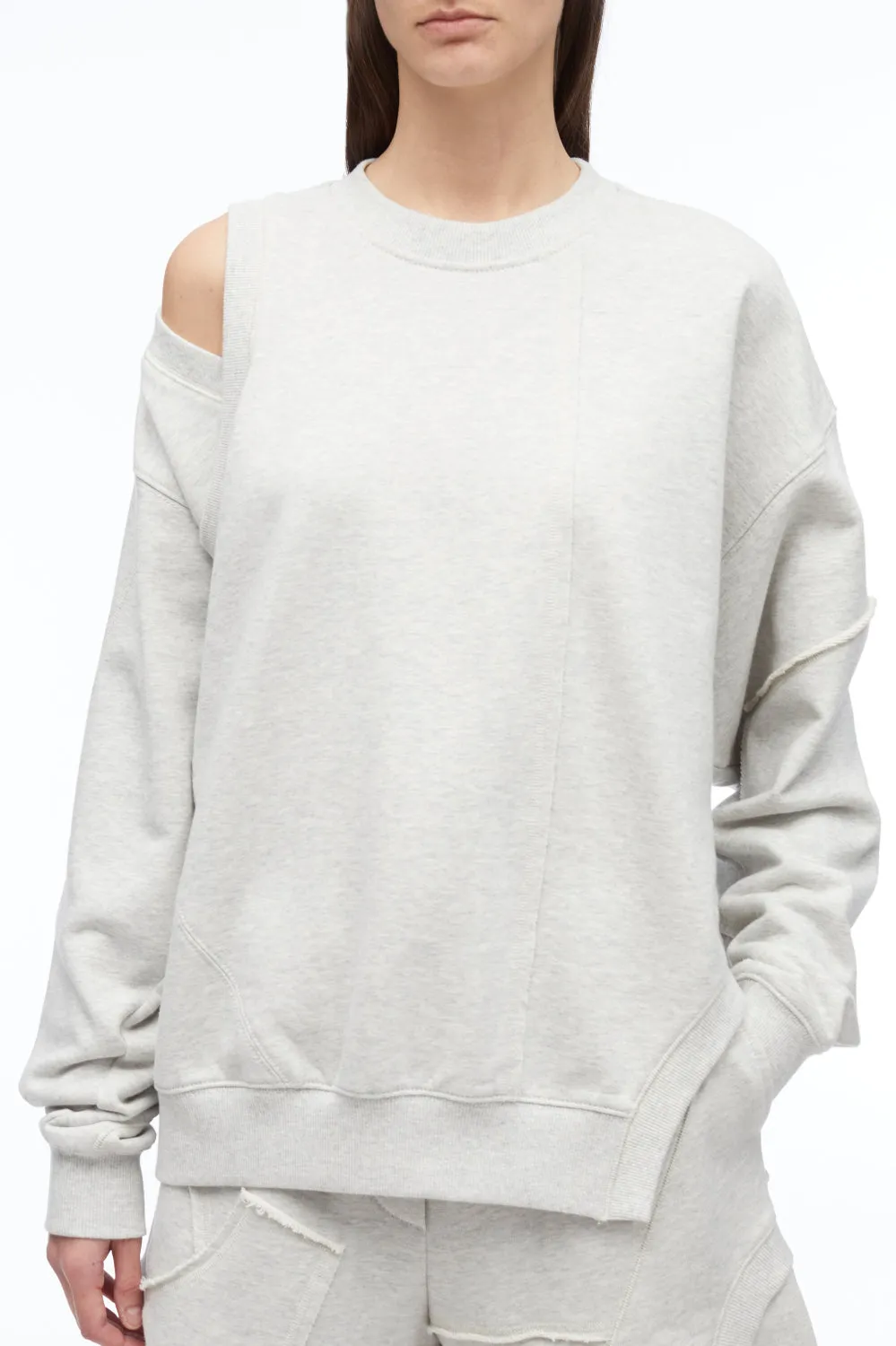 Oversized Patched Crewneck Sweatshirt