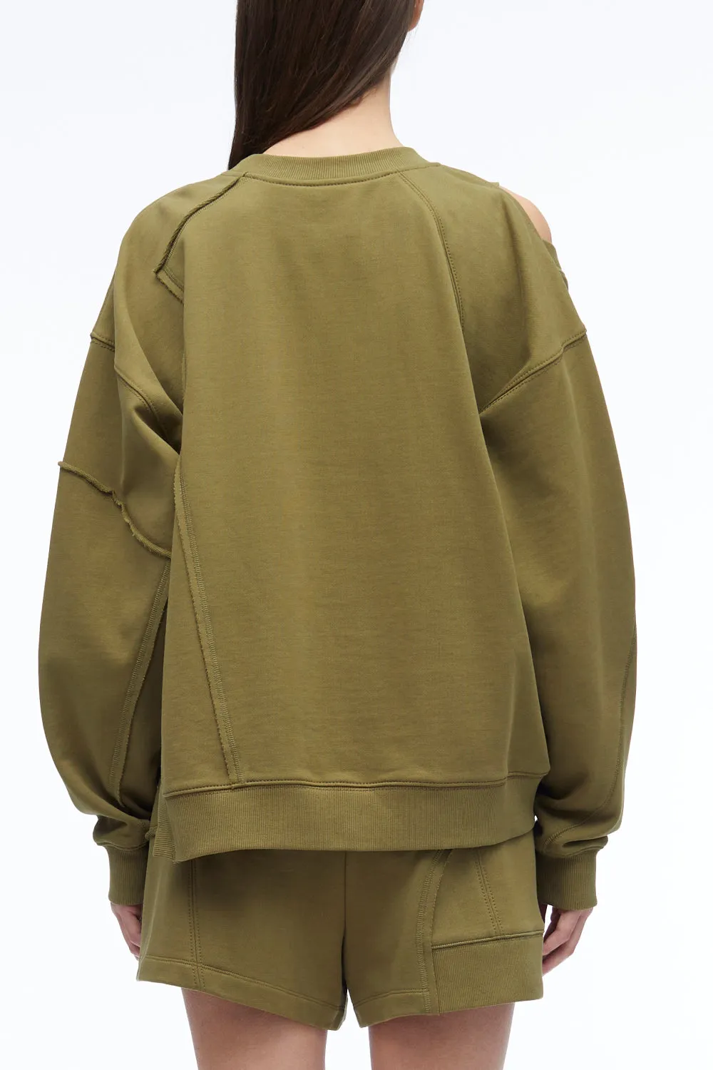 Oversized Patched Crewneck Sweatshirt