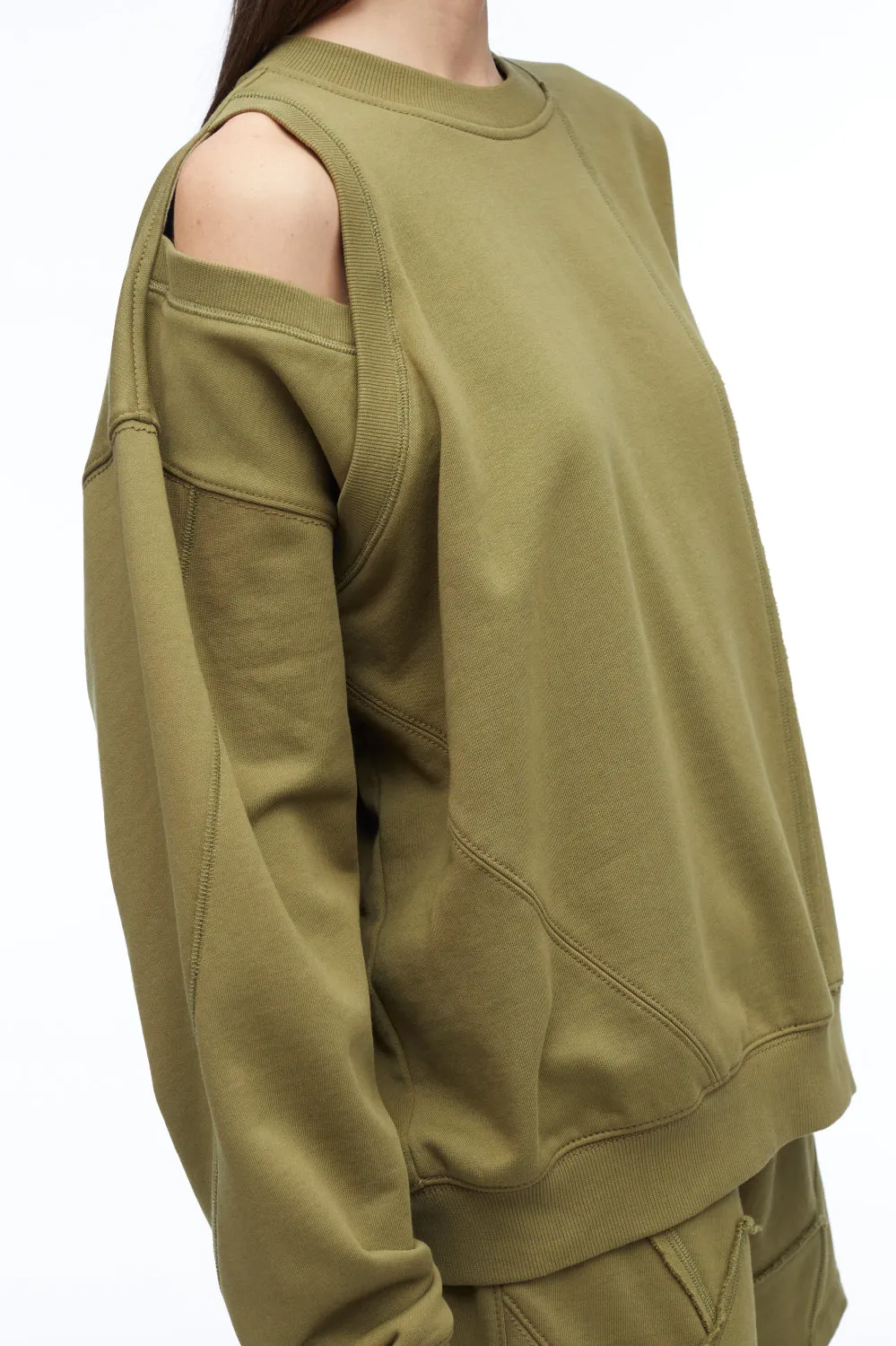 Oversized Patched Crewneck Sweatshirt
