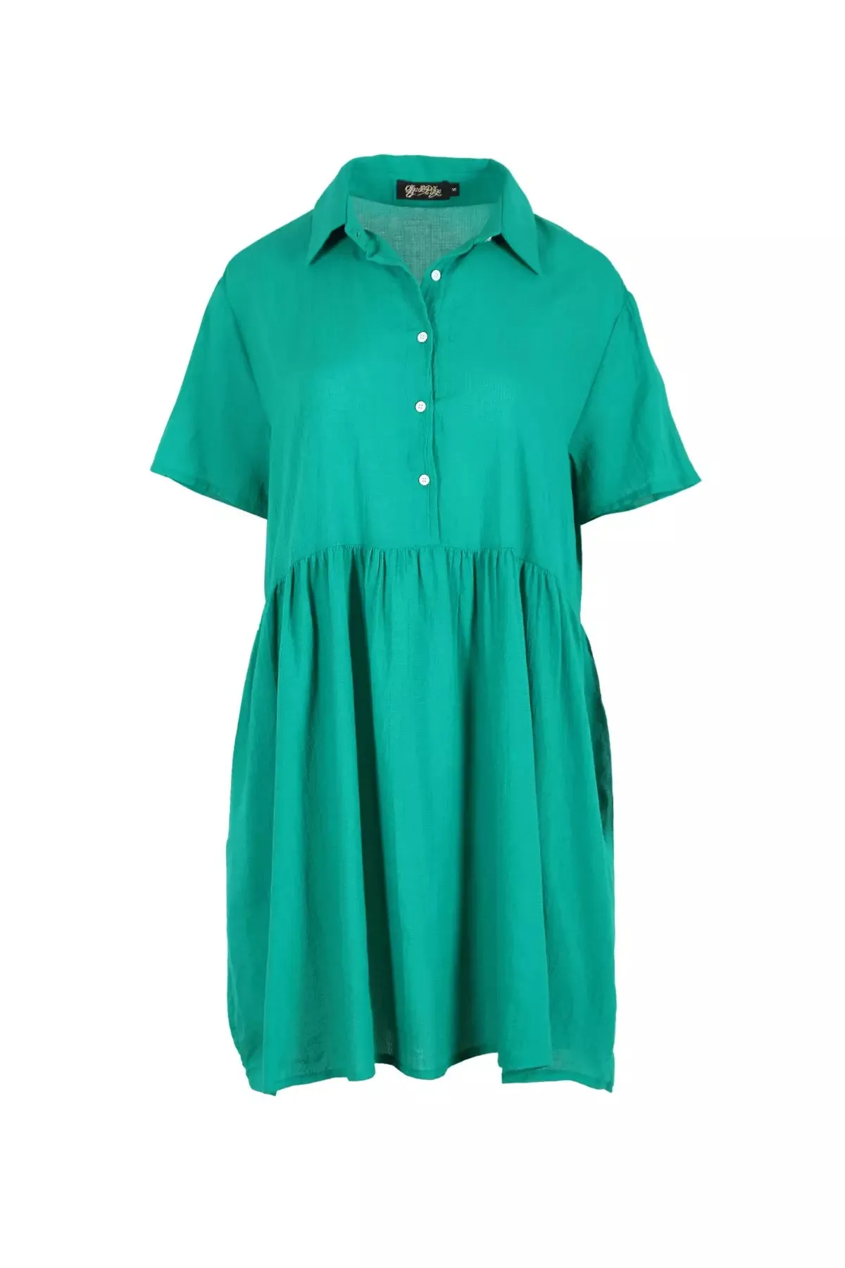 Pacific Villa Dress Parakeet Green in Seersucker