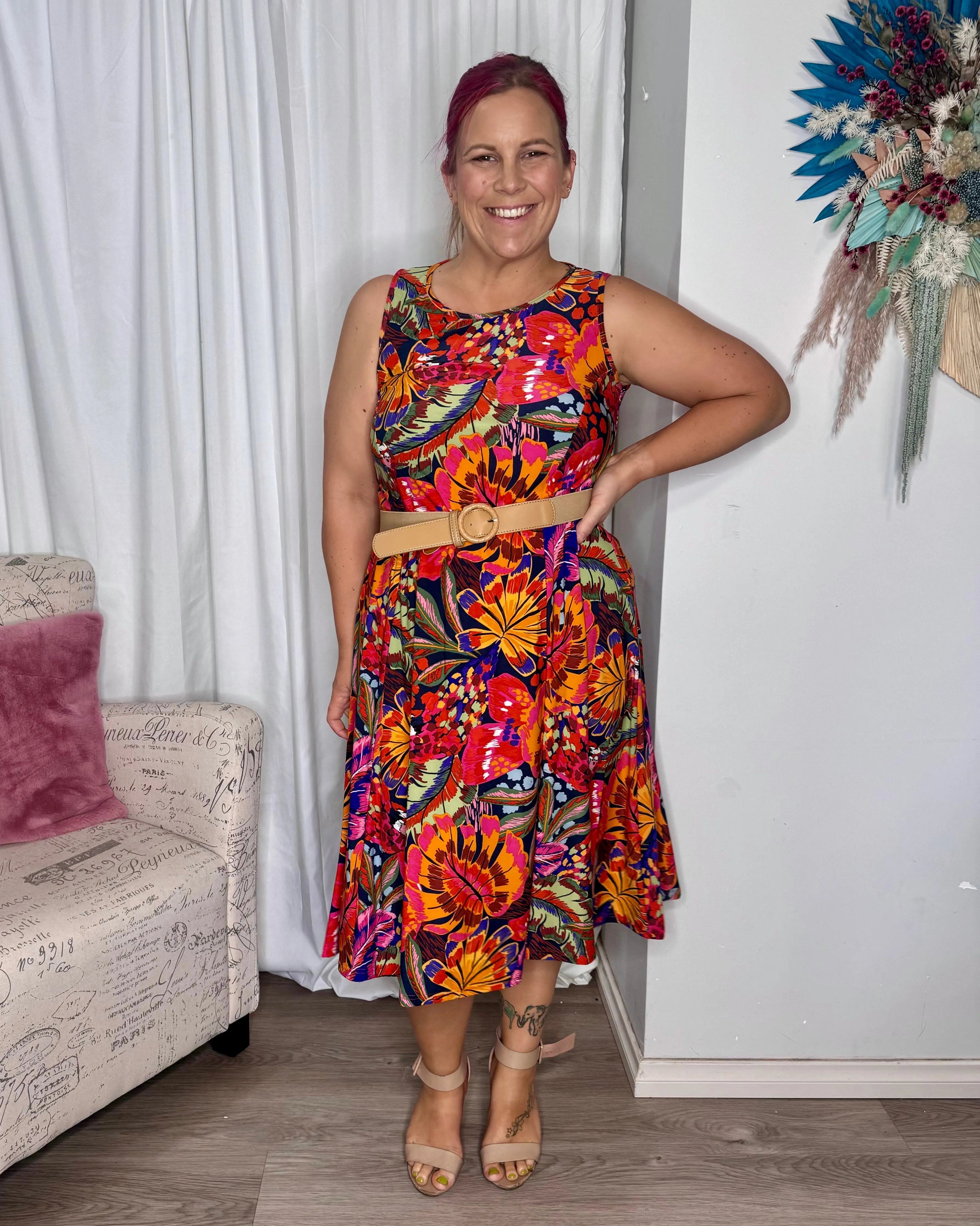 Paula Swing Dress - Vibrant Tropics