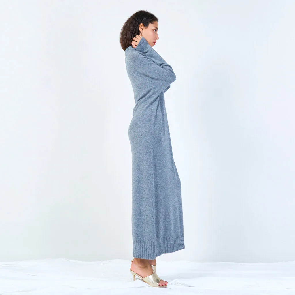 Ribbed high-neck midi dress wholesale