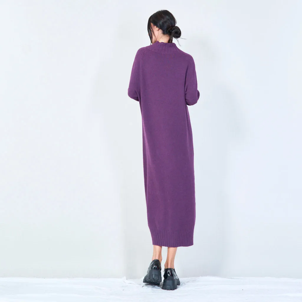 Ribbed high-neck midi dress wholesale