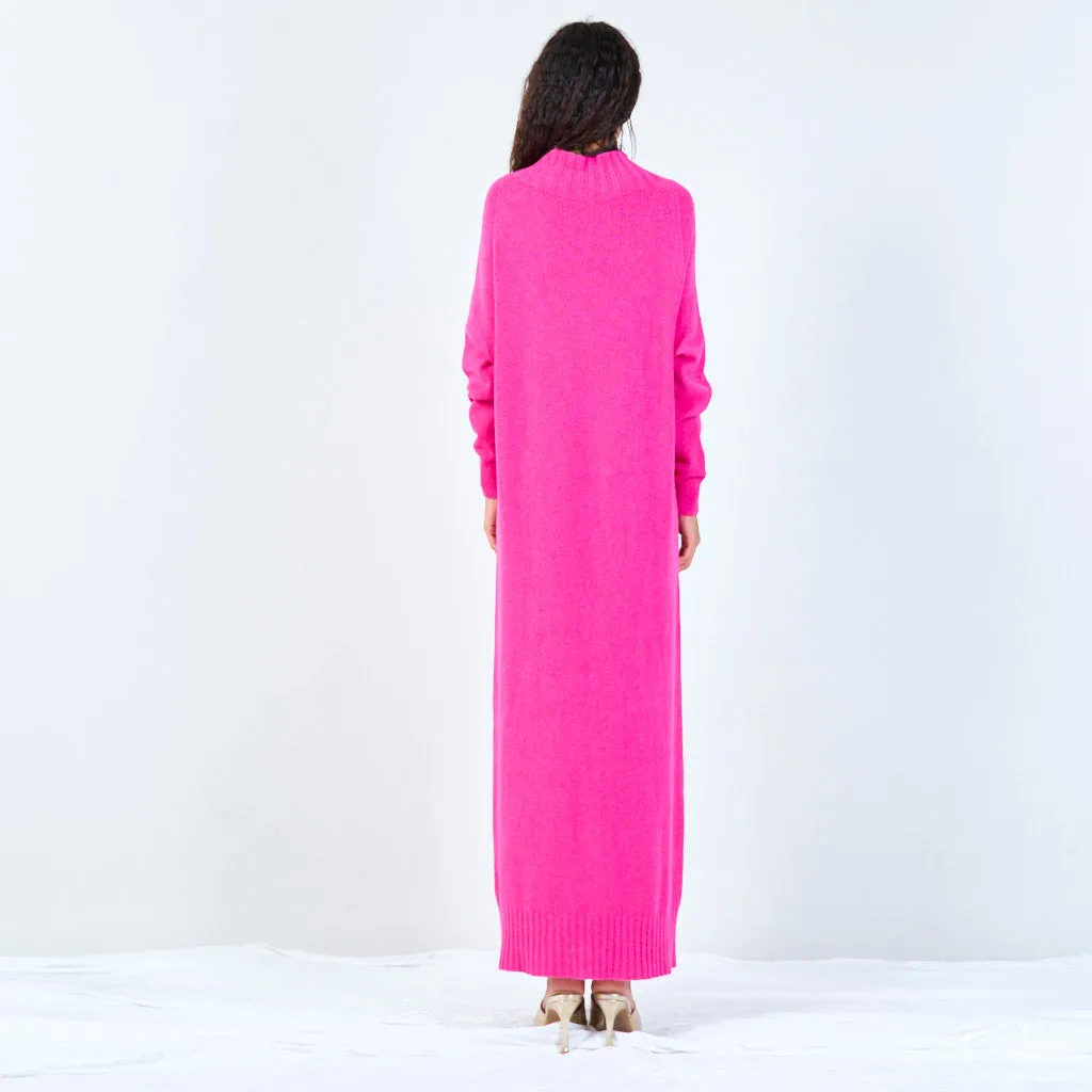 Ribbed high-neck midi dress wholesale
