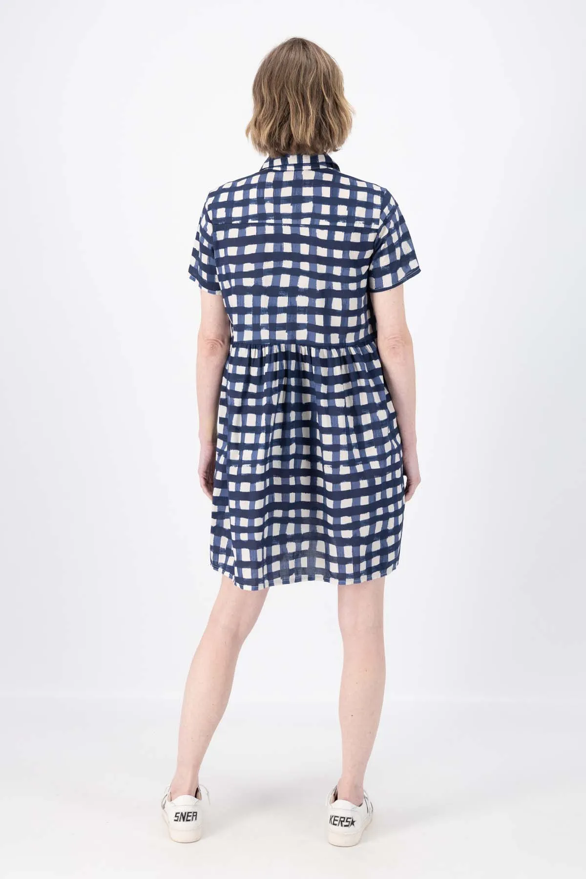 Rosa Villa Dress Navy in Cotton | Pre-Order (S,M,XL)