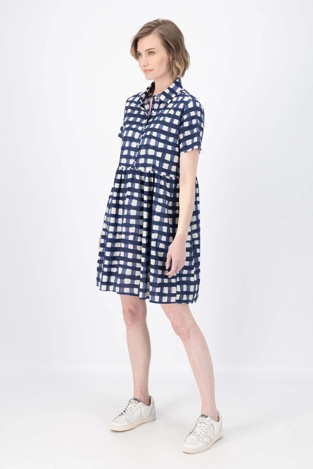 Rosa Villa Dress Navy in Cotton | Pre-Order (S,M,XL)