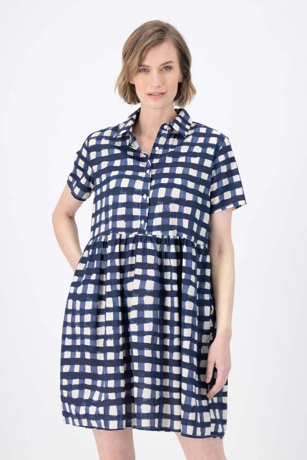 Rosa Villa Dress Navy in Cotton | Pre-Order (S,M,XL)