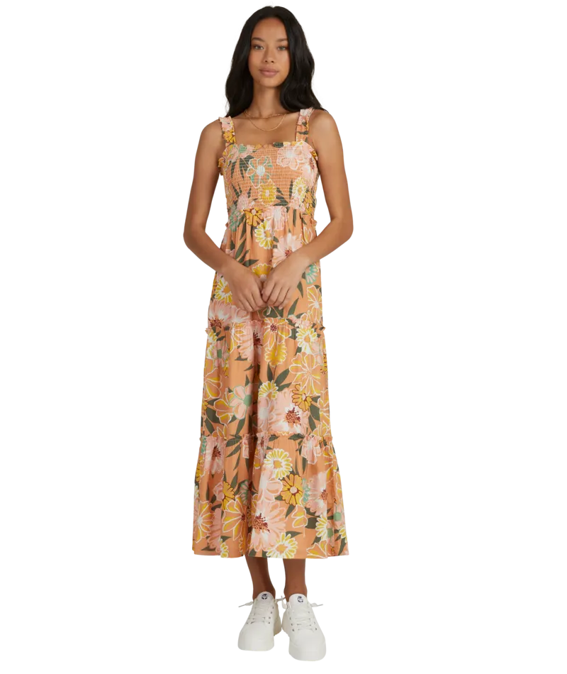 Roxy Sunnier Shores Dress-Toasted Nut