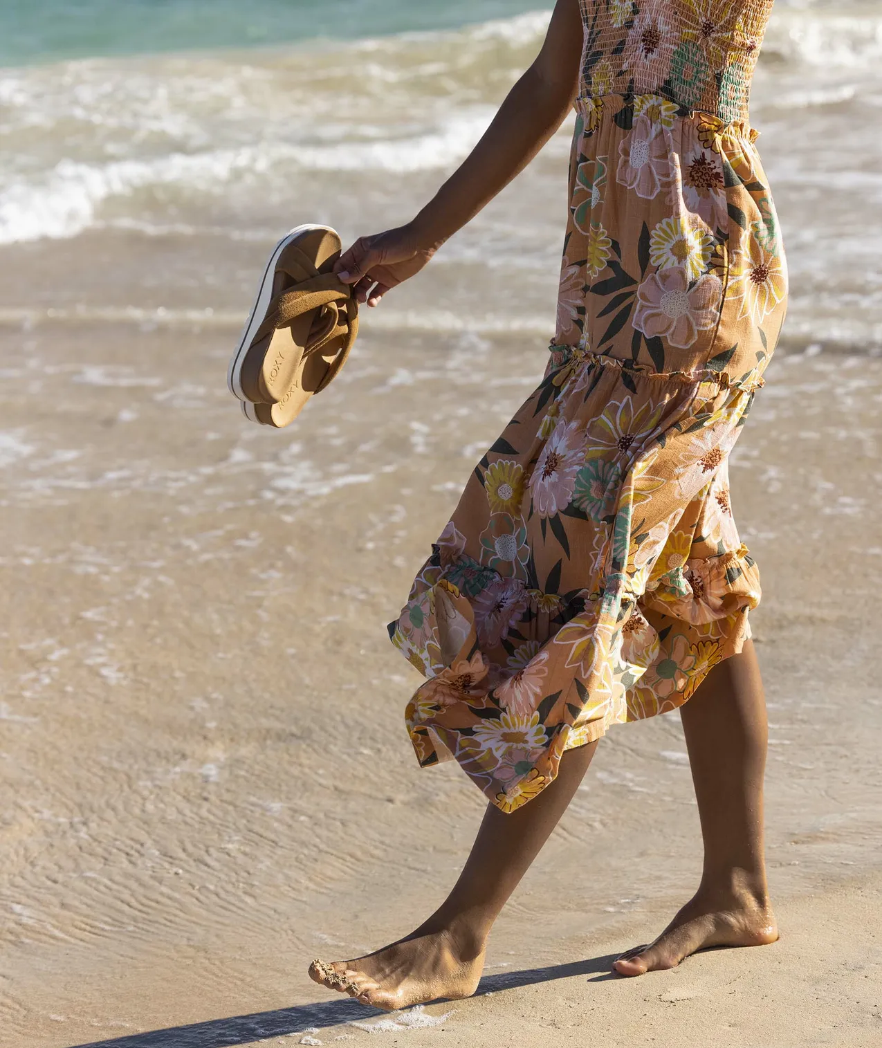 Roxy Sunnier Shores Dress-Toasted Nut